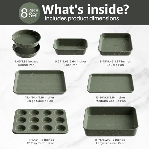 8-Piece Nonstick Bakeware Set, Stackable Oven Pan Set, Baking Pans Set by Slow Slog - Used condition - Image 3