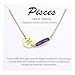 TGOLM 14k Gold Plated Pisces Sign February Birthstone Crystal Bracelet for Women Birthday Gift