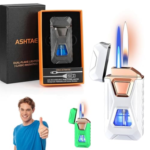 Encendedor dual con voz activada USB recargable miniatura 1