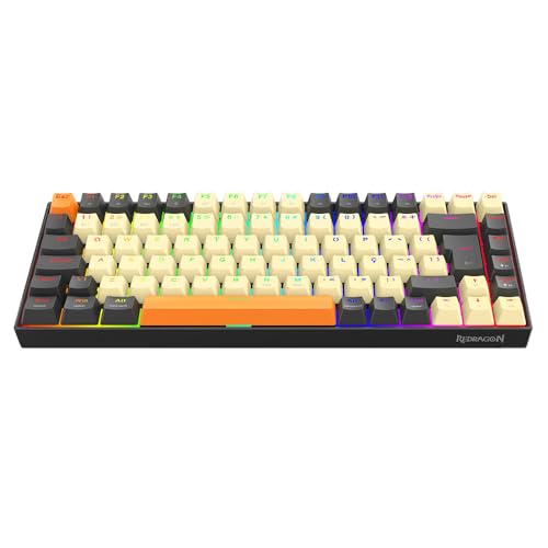 Teclado Mecânico Gamer Redragon Phantom Pro RGB Cinza com Creme 75% Switch Brown K629CGO-PRO-M (PT-B