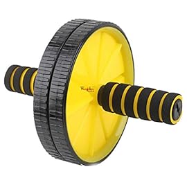 BIAJEK Dual Ab Roller Wheel, Abdomen Muscle Trainer Mute Fitness Wheel Tool Exercise Equipment with Anti-Skid Handle for Core Training Home Workout (Color : White-Dinosaur Doodle4)