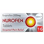 Nurofen Pain Relief Ibuprofen Tablets, 200mg, 16 Pack, Back Pain Relief, Lower Back Pain, Migraine Relief, Headache Relief, Up To 8 Hours, Anti Inflammatory, Cold and Flu, Over-The-Counter Medication