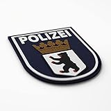BERLIN POLIZEI PATCH: Hochwertiges, farbiges 3-D Rubber Patch mit Klett der Polizei Berlin. In den Maßen 7,2 cm x 9,0 cm.