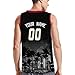 Ivochamp Men's Basketball Jersey,Hip-Hop Basketball Uniform Tank Top,Custom City Night Skyline Jersey Basketball Fan's Gift S-4XL