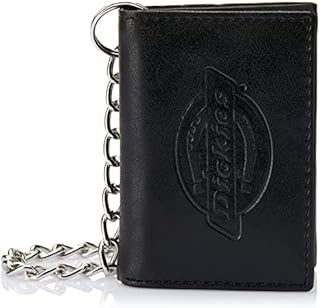 Dickies Men's Leather Chain Wallet - High Security Trifold With ID Window And Credit Card Pockets