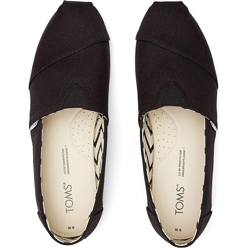 Image of TOMS Men's Alpargata Loafer Flat, Black /Black Recycled Cotton Canvas, 9