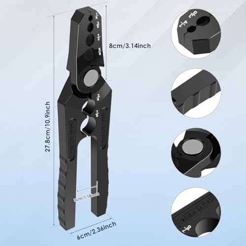 Manual Copper Tube Rounder, 6 Hole 1/4\" 3/8\" 1/2\" 5/8\" 3/4\" 7/8\" Tube Repairer Pliers, Pipe Rounder with Gloves for Refrigerant Copper, Aluminum and Thin-Wall Steel Tubes - Thumbnail 2