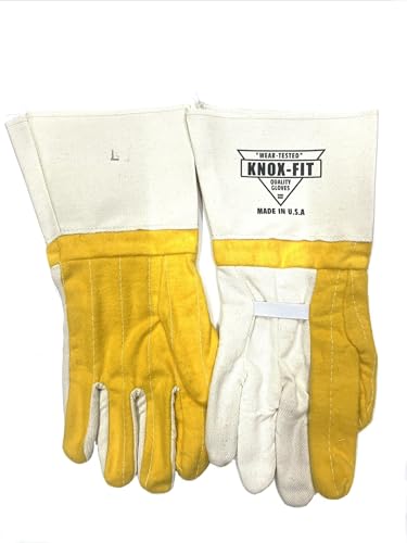 Knox-Fit 679 Ironworkers Gloves - Long Cuff Size LARGE -12 Pairs/Pack Made in the USA.