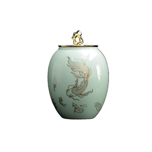 ENGENDER Tea Storage Jar Tea Cans Celadon Sealed Jars Ceramic Storage Warehouse Household
