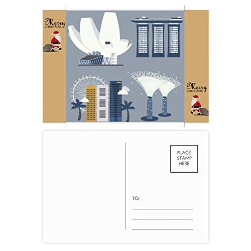 Cartes postales de remerciement Singapour lot de 20 pour correspondance et message de gratitude à pois