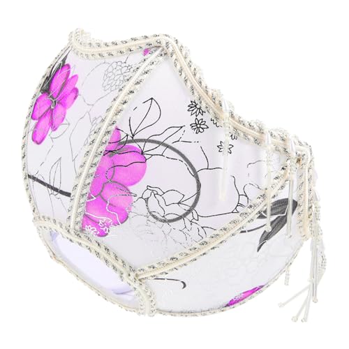 KOCKSHION ビンテージ傘形ランプシェード タッセル付き ファブリックライトカバー 対応 テーブル フロアランプ用 おしゃれなヨーロピアン装飾