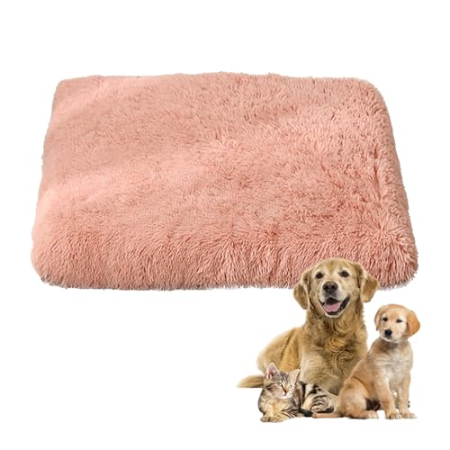 Washable Dog Bed Deluxe Plush Dog, Waterproof Dog Beds for Large Medium Dogs, Dog Crate Kennel Pad Anti-Slip Pet Sleeping Mat with Removable Cover Plush Soft Pet Cat Pillow Bed ( Color : Pink , Size :