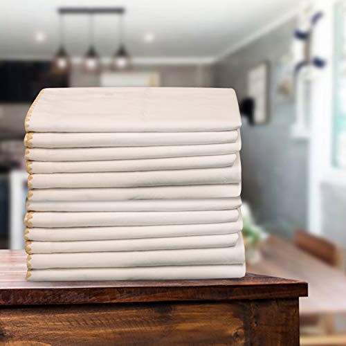 [20X20] Cloth Napkins Set Of 12 Cotton, Dinner Napkins Cloth Washable, Premium Over Sized Tan Cloth Napkins With Mitered Corners, Ultra Soft, Durable Hotel Quality #TOP3