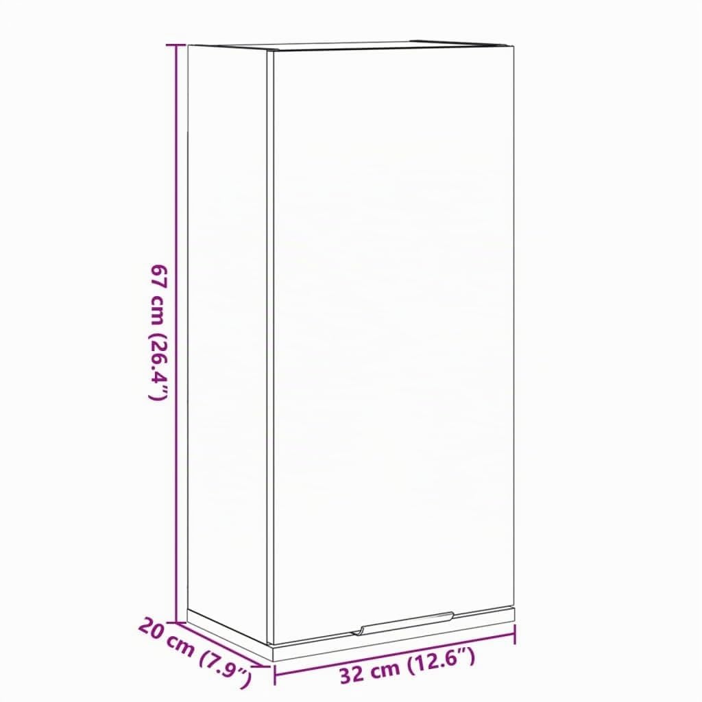 vidaXL Armoire de Salle de Bain Murale Chêne Sonoma 32x20x67 cm, Armoire de Rangement de Salle de Bain, Armoire de Bain, Meuble de Rangement de Salle de Bain