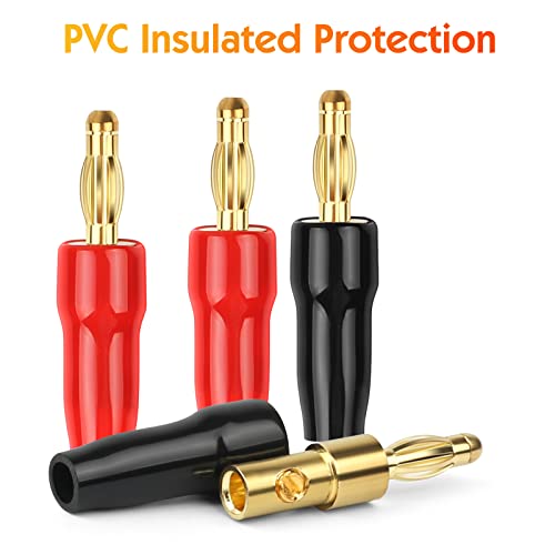 24 Pairs-Banana Plugs,Support 12 Awg To 18 Awg Wires,Gold Plated Speaker Connector For Speaker Wire,Wall Plate,Audio Video Receiver, Amplifiers And Sound Systems #TOP2