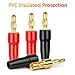 Beznaka Gold Plated 4mm Screw Type Banana Plugs 18-12 AWG (8 Pairs/16 Pcs)