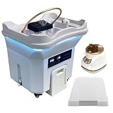 Mobiles Kopf-Spa-Becken KopfSpa Ausrüstung mit Wasserfall-Spülung Wassertank 60L Wasserfall unabhängiger Abwassertank Begasungsmaschine Und Dampfhaube Head Spa Friseurshop