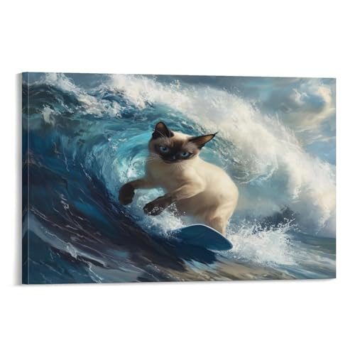 Peinture sur toile chat Ragdoll tableau moderne déco maison 50x75