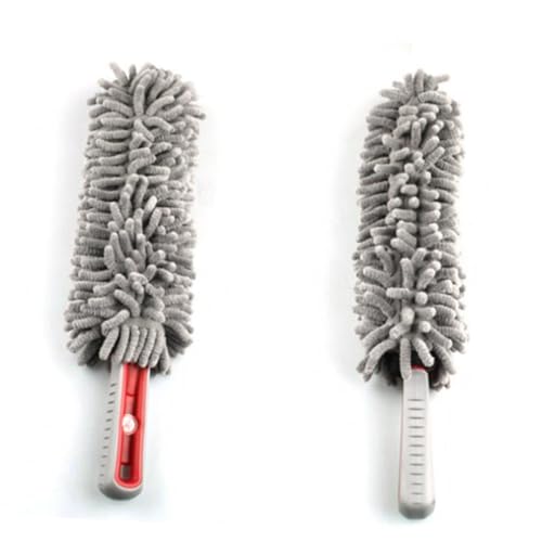 ROMISBABA Brosse de Nettoyage Microfibre Anti-statique pour Voiture Brosse Époussetage Chenille Douce Manche Ergonomique Antidérapant Nettoyage Intérieur et Extérieur Poussière et Saleté
