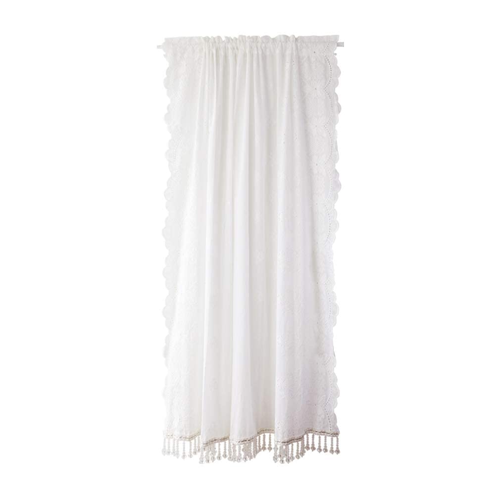 Rideaux rideaux courts brodés à voile rideau de cuisine coton 135x50