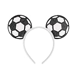 Doneace Soccer Headband Glitter Soccers Hair Bands Game Day Sports Hair Accessory for Women Man World Cup Sports Fans Accessory Supplies (Soccer)