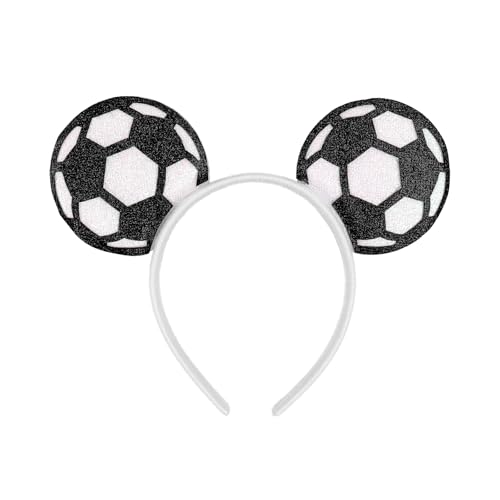 Doneace Soccer Headband Glitter Soccers Hair Bands Game Day Sports Hair Accessory for Women Man World Cup Sports Fans Accessory Supplies (Soccer)