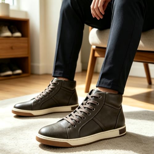Jousen Men's Casual Shoes High Top Dress Sneakers Boots Q10 Grey 9 by Jousen - Used condition - Image 2