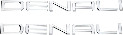 2 emblemas de puerta de DENALI para puerta elevada, placa de identificación Enviado Yukon 15070426 de repuesto para DENALI 01-08 (cromo)