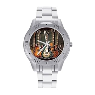 Premium Material & Durability:This Business Steel Band Guitars Art Watch is crafted with a high-quality alloy case and stainless steel strap, ensuring long-lasting durability and scratch resistance. Elegant Analog Display:The clear analog display pro...