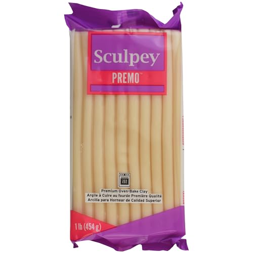 Sculpey Premo Polymer Oven-Bake Clay, Translucent, Non Toxic, 1 lb. bar, Great for jewelry making, holiday, DIY, mixed media and home décor projects. Premium clay Great for clayers and artists.