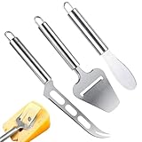 BCBF 3 Piezas Cuchillo Queso, Acero Inoxidable Cuchillo Cortador Queso, Cortador De Queso Set, Cocina Cuchillos Queso Profesional Multifuncional para Pasteles Pizza Trufa Mantequilla