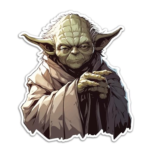 Image of SW Yoda Jedi Master Sticker Decal Notebook Car Laptop 5 inchx5.5 inch (Color)