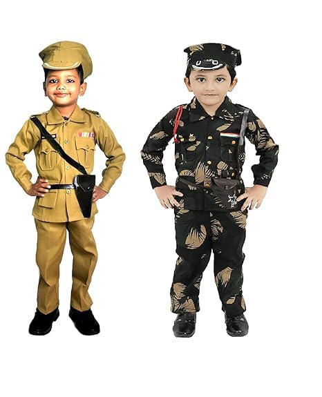 Culture Creation Kids Cotton Military Dress, Army Outfit, Commando Costume, Set of (Pant,Shirt,Cap,Gun Cover with Belt,Gun,Whistle,Whistle Rope) - Perfect for Halloween, Cosplay, and Parties (B0D922YLW2) Amazon Price History, Amazon Price Tracker