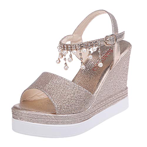 Fannyfuny Sandalias para Mujer | Sandalias Romanas Plana Zapatos Sandalias con cuña...