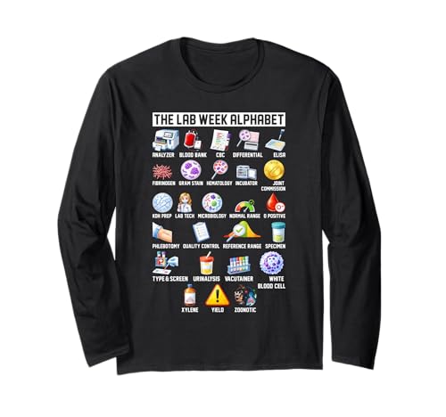 Medical Laboratory Alphabet Science Lab The Lab Week Long Sleeve T-Shirt