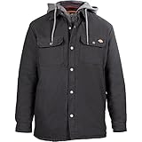 dickies jacke kariert mit Kapuze Dickies, Herren, Hemdjacke mit Fleecekapuze, legere Passform, Schwarz, L