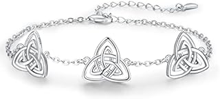 Celtic Bracelet 925 Sterling Silver Celtic Knot Bracelet Irish Celtic Gift Jewelry for Women Adjustable Bracelet 7+2 inch extender chain