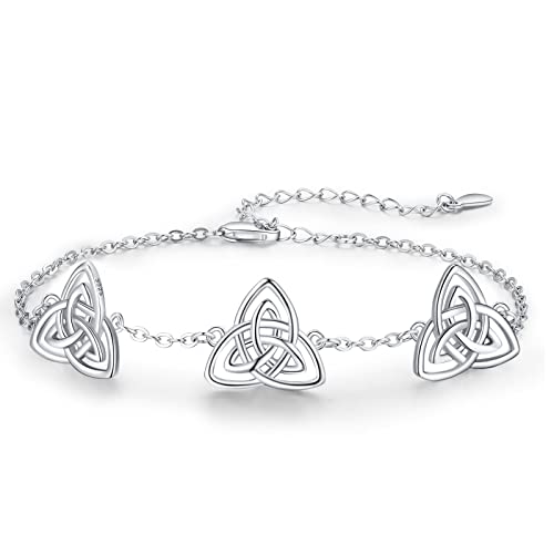 KINGWHYTE Celtic Bracelet 925 Sterling Silver Celtic Knot Br