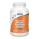 NOW Foods Supplements, Whole Psyllium Husks, Certified Organic, Non-GMO Project Verified, Soluble Fiber, 12-Ounce