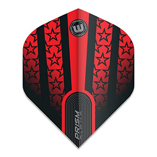 Poly metronic extra spesso WINMAU Prism Alpha Rosso con Stelle Nere Voli per Freccette - 1 Set per Confezione (3 voli in Totale)