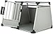 TRIXIE Hunde-Transportbox Aluminium in silber – L: 93 × 64 × 74 cm, stabile und geräuscharme Hundebox mit abgeschrägten Seiten, Sicherheitsverschluss & rutschfester Liegematte – 39344