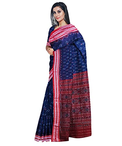 Image of Ikat Women Cotton Saree, Handmade Pure Cotton Khandua Saree, Ikkat Orissa Traditional Handloom Saree Without Blouse 45