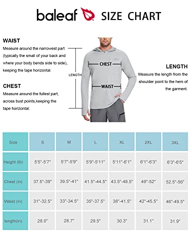 Baleaf Men's Fishing Shirt Long Sleeve Performance Hoodie With Zip Mask Upf 50+ Uv Sun Protection Neck Gaiter Grey L #TOP6