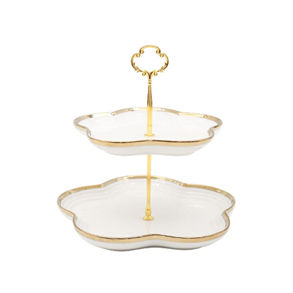 Présentoir à gâteaux avec traits dorés pour un affichage facile