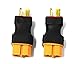 Hobbysky 2pcs Male to XT-60 Female Connector T Plug Battery Adapter for RC Model Lipo Battery