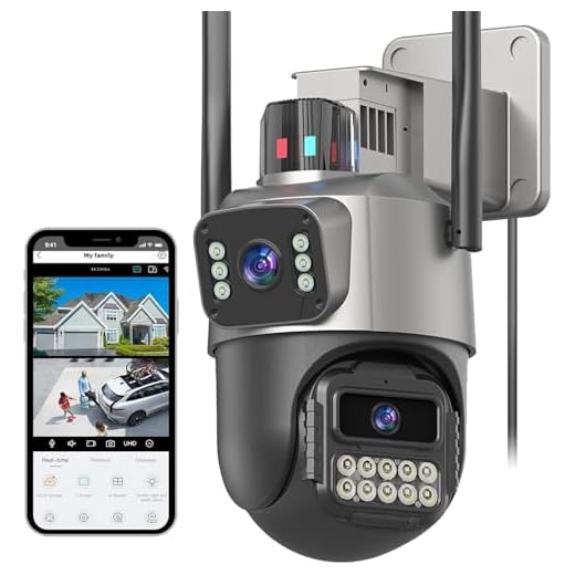 4K Câmera de segurança externos, câmeras externas PTZ de lente dupla segurança residencialà prova d'água IP66, rastreamento de AI, alarme luminoso, noite colorida, conversa bidirecional