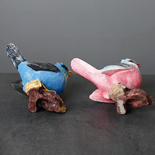 Yardwe Home Decor Miniature Glass Ornaments Bird Figurines Forest Garden Figurines Woodpecker Statue Decorative Bird Figurines Animals Sculpture: 3Pcs House Ornaments Outdoor Decor #TOP7