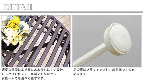 住まいスタイル ブランティーク アイアンチェア 2脚セット (幅42×奥行53×高さ94.5cm) ホワイト SPL-6627WHT-2P(SST) 7枚目