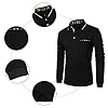 AIOIDI Polo Shirts for Men Adults Long Sleeves Casual Golf Shirt with Real Pocket,Black 1,XXL #2