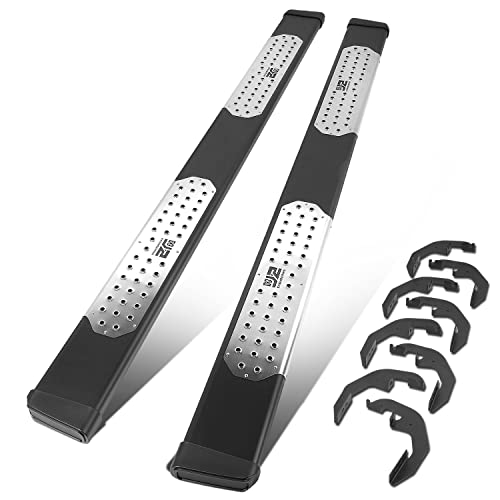 J2 Engineering J2-Stepb-Ztl-8301-Bk 6.5 Inches Raised Round Perforated J2 Pattern Step Running Boards Compatible With 19-22 Silverado/Sierra 1500 Crew Cab, Black #TOP10